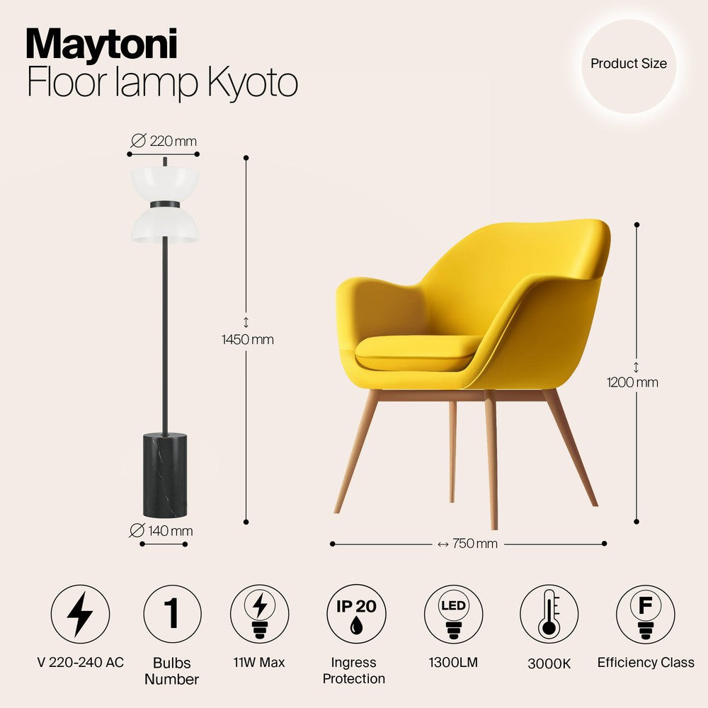 Kyoto Floor Lamp In Black-Maytoni-South Charlotte Fine Lighting