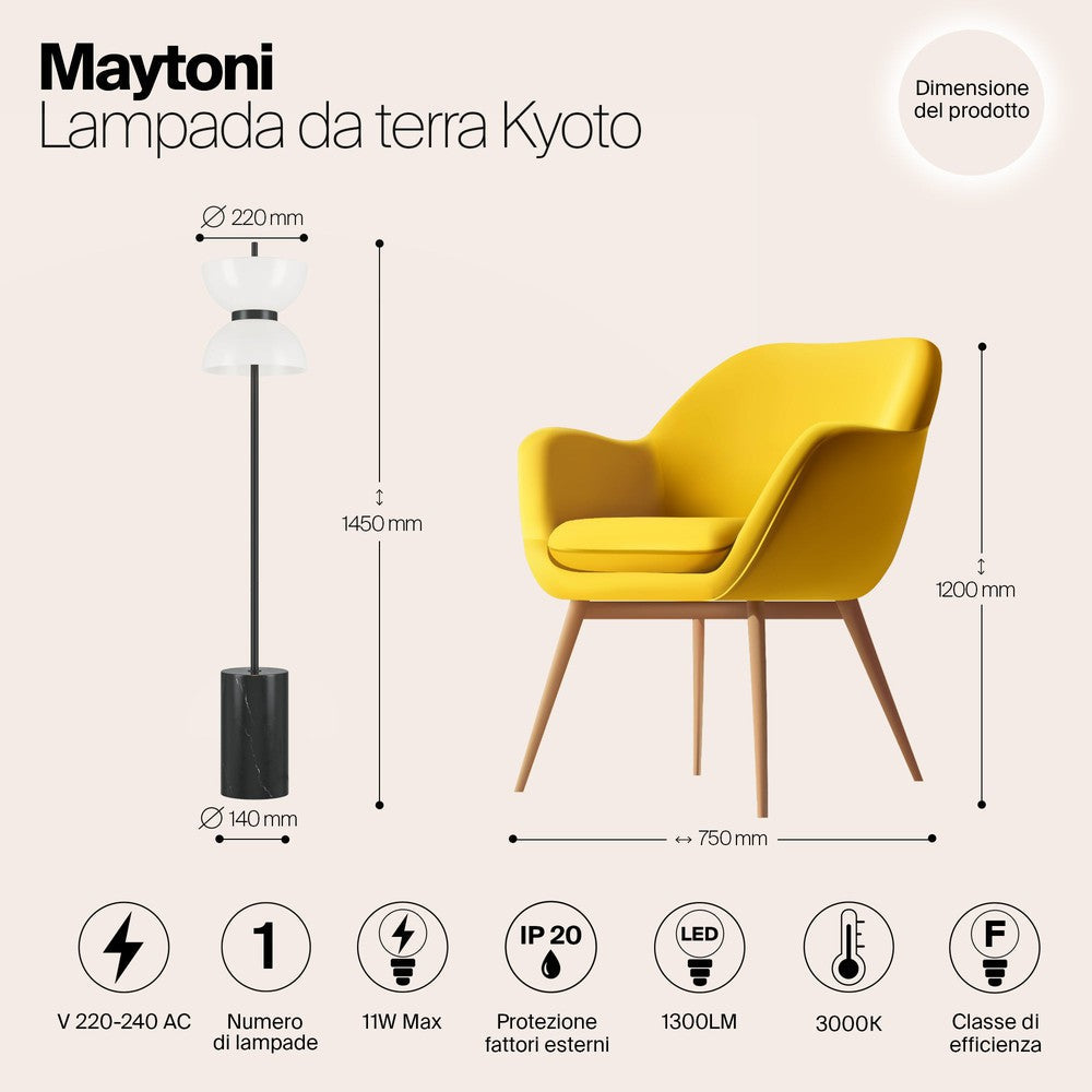 Kyoto Floor Lamp In Black-Maytoni-South Charlotte Fine Lighting