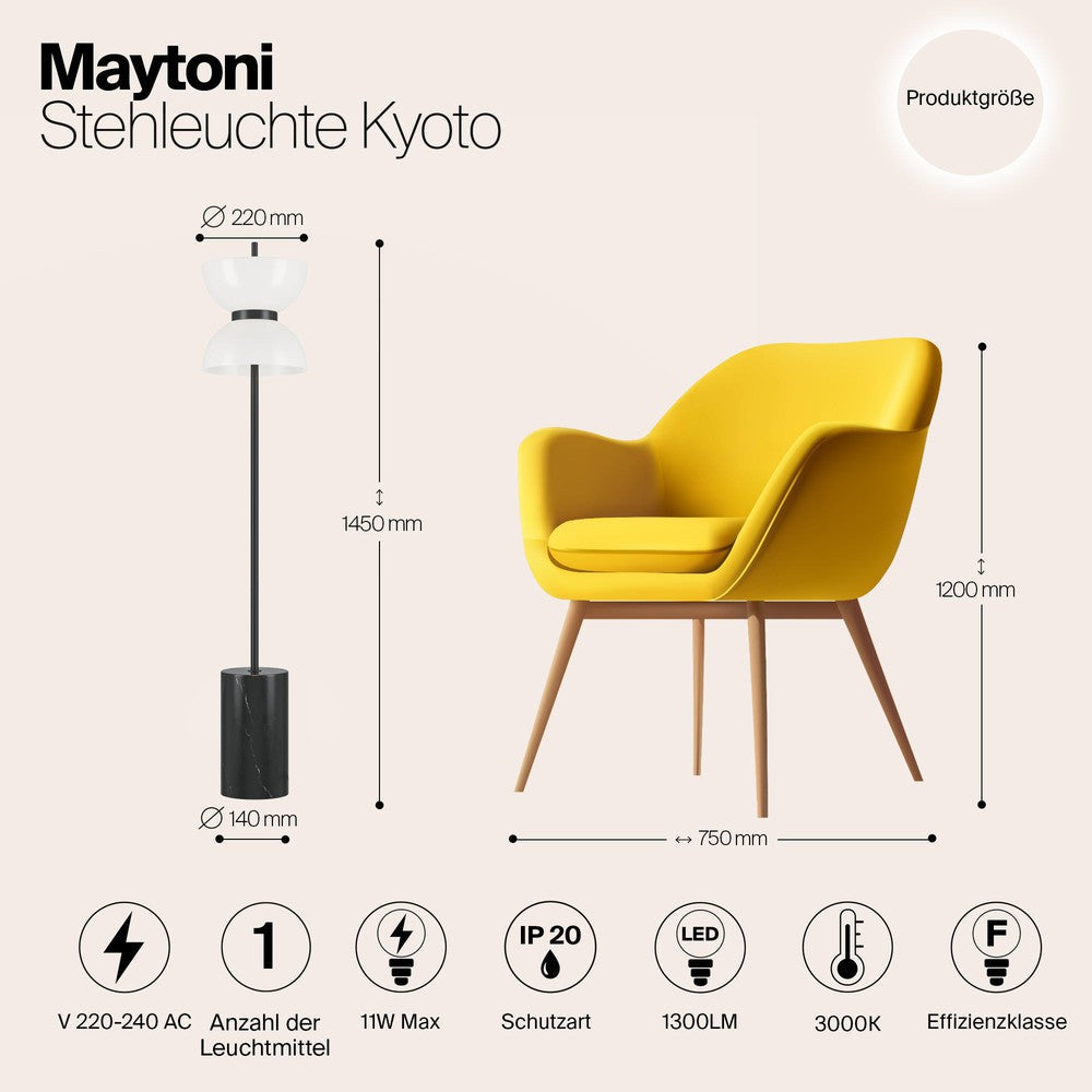 Kyoto Floor Lamp In Black-Maytoni-South Charlotte Fine Lighting