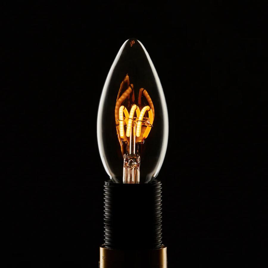 The Leda Decorative LED Candle Bulb has a beautiful filament which makes it ideal as a fancy bulb for lamps.