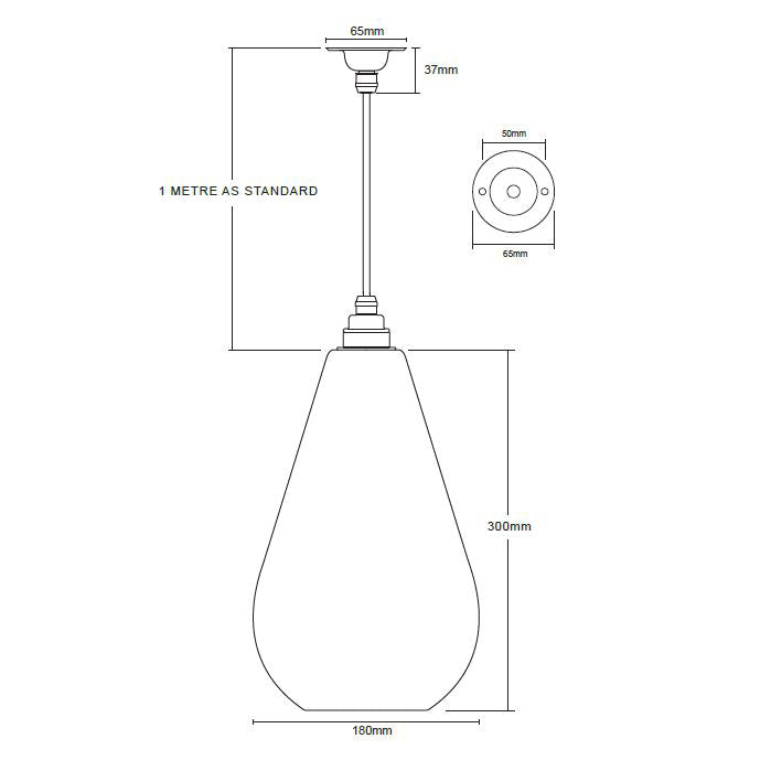 Line drawing of Kingston Pendant Light