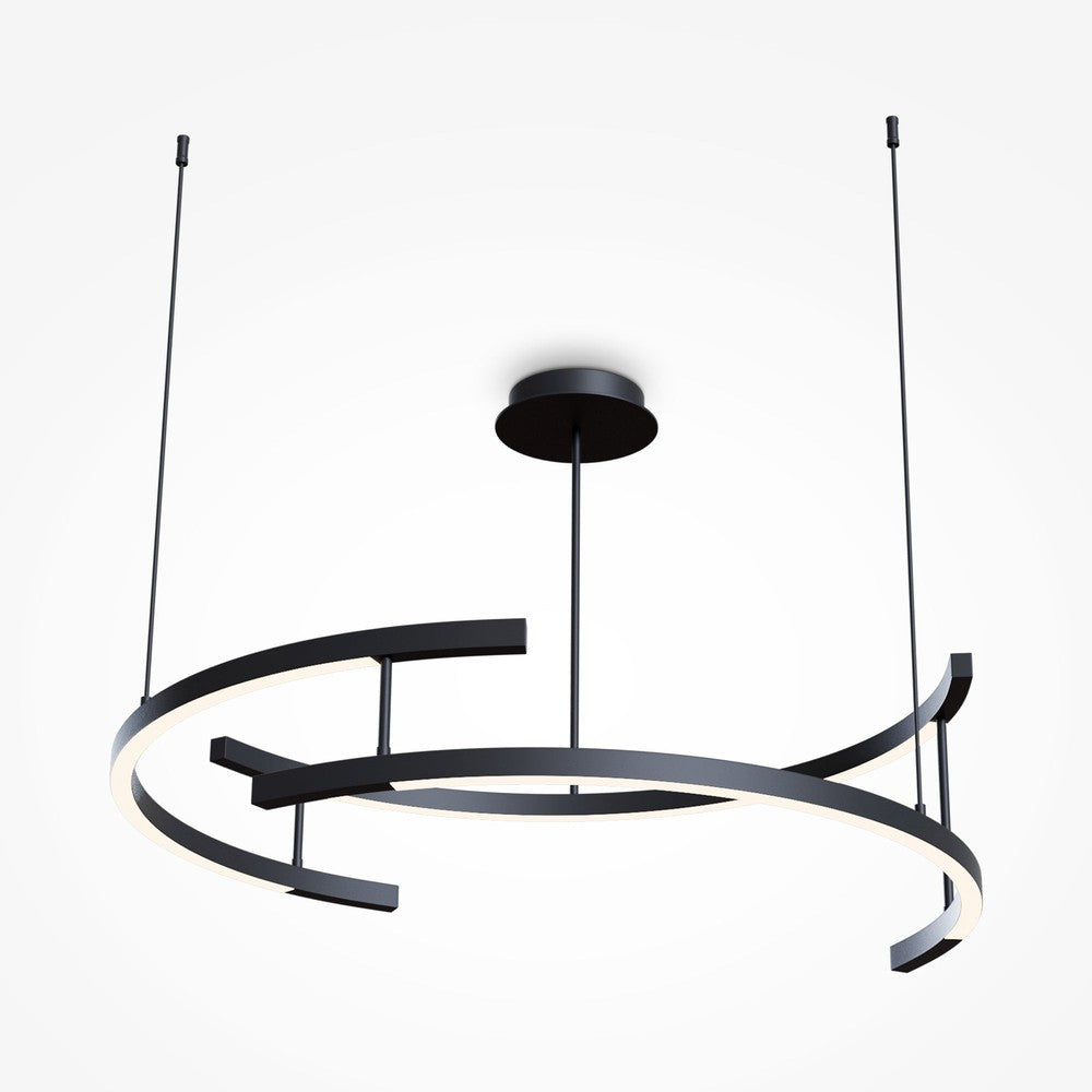 Line Pendant Lamp Curves In Black A-Maytoni-South Charlotte Fine Lighting