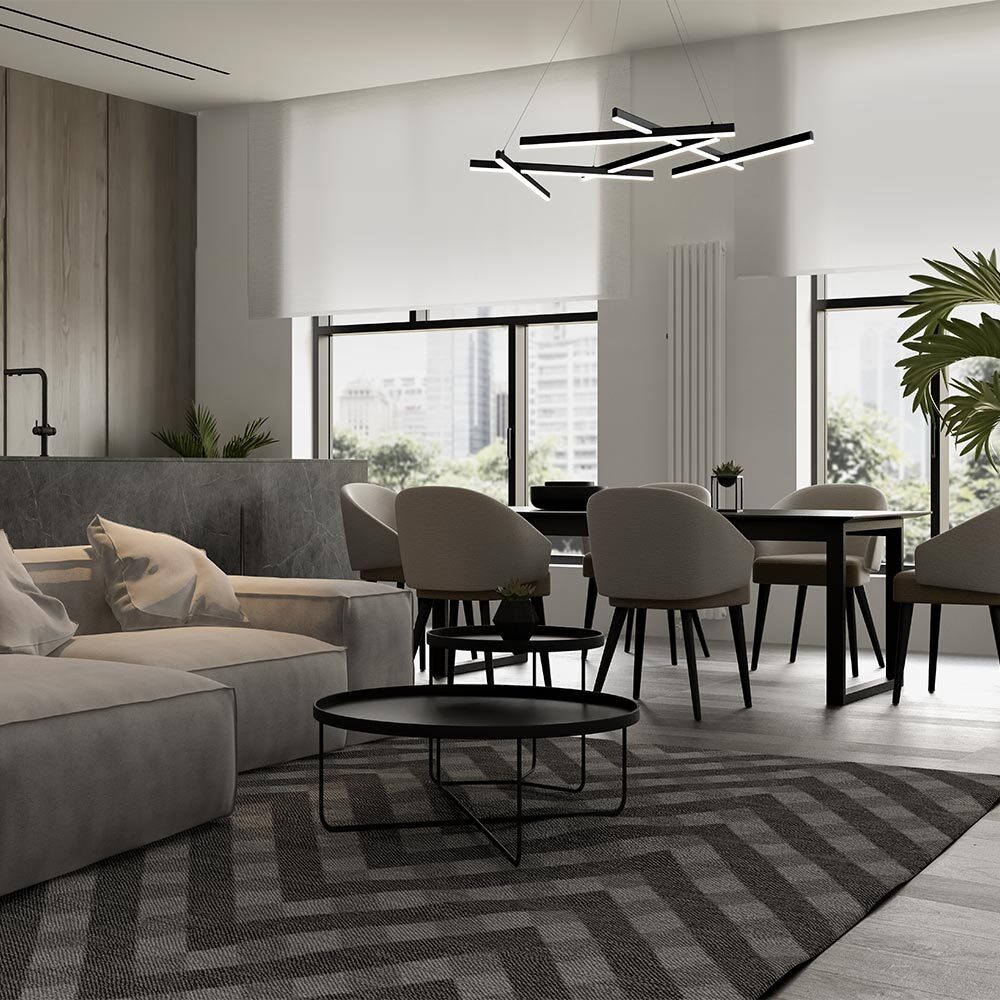 Line Pendant Lamp In Black-Maytoni-South Charlotte Fine Lighting