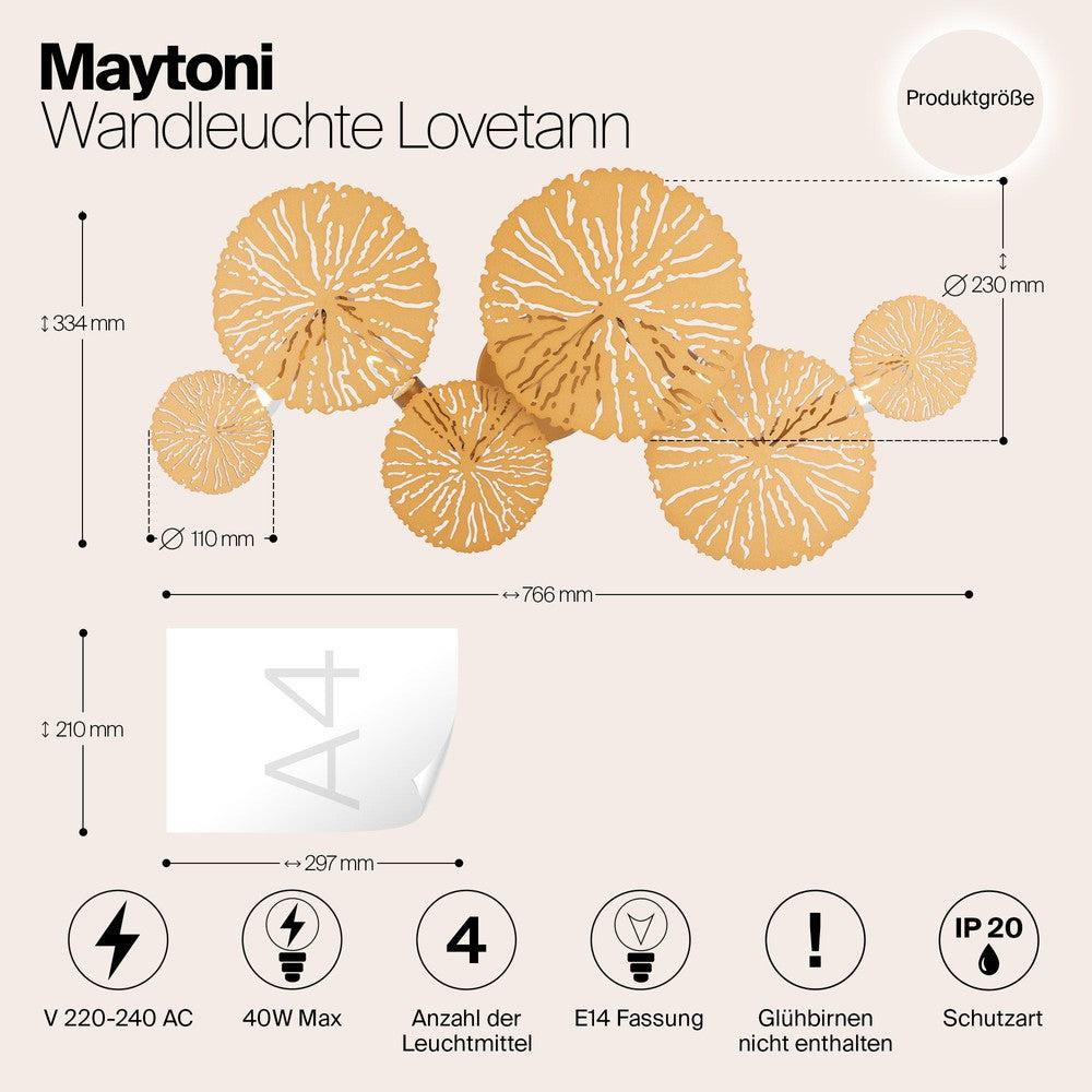 Lovetann Wall Lamp With Gold Styling - Cluster-Maytoni-South Charlotte Fine Lighting