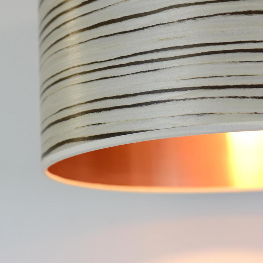 WHITE STRIPE COPPER LUXURY PENDANT LIGHT WITH LAMPSHADE-Storm Furniture-South Charlotte Fine Lighting