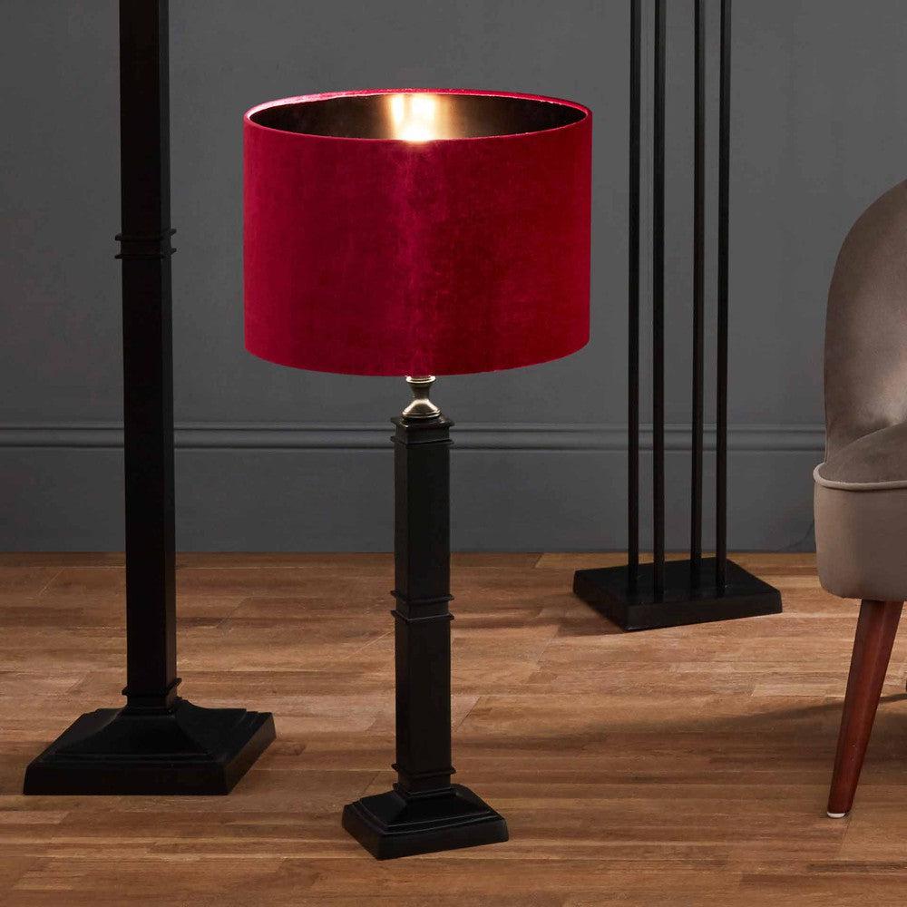 Add a bit of opulence to your home with the raspberry velvet lampshade