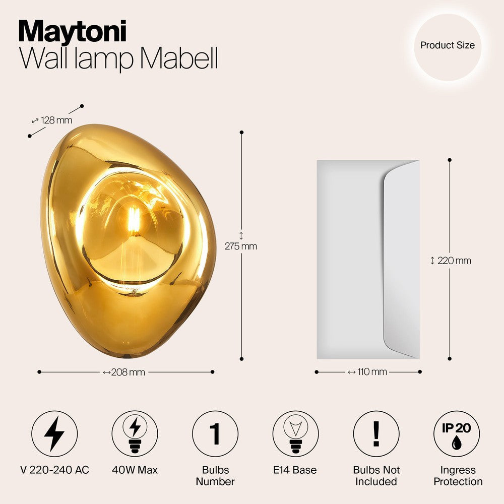 Mabell Wall Lamp With Gold Styling-Maytoni-South Charlotte Fine Lighting