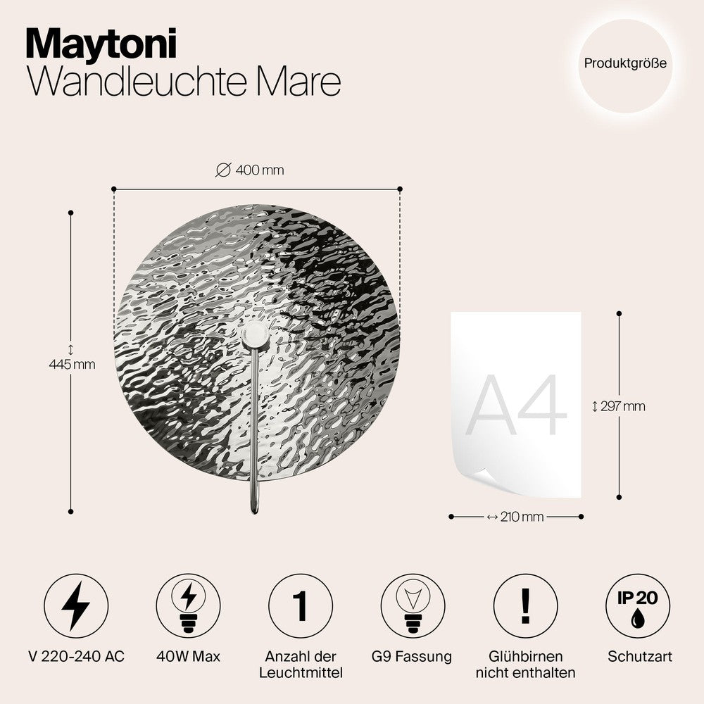Mare Wall Lamp With Chrome Styling-Maytoni-South Charlotte Fine Lighting