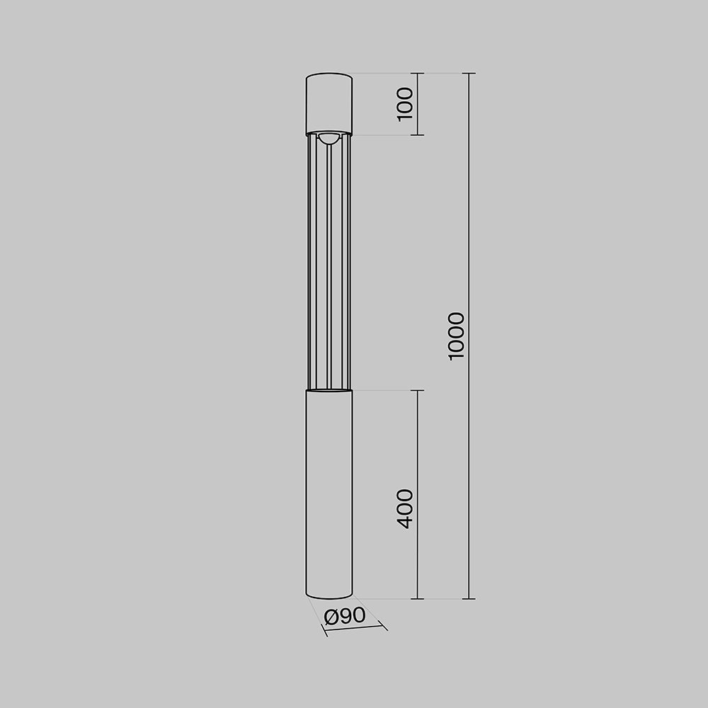Mill Lamp Post Graphite-Maytoni-South Charlotte Fine Lighting