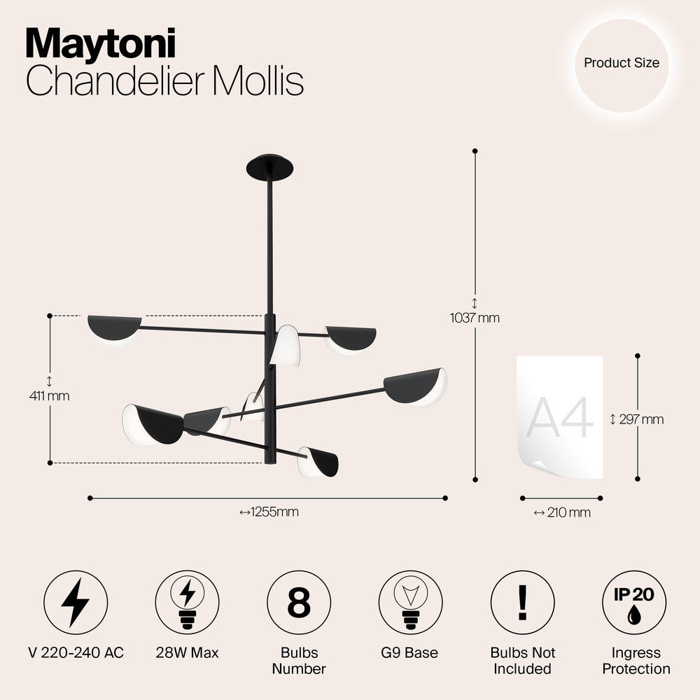 Mollis Chandelier In Black-Maytoni-South Charlotte Fine Lighting
