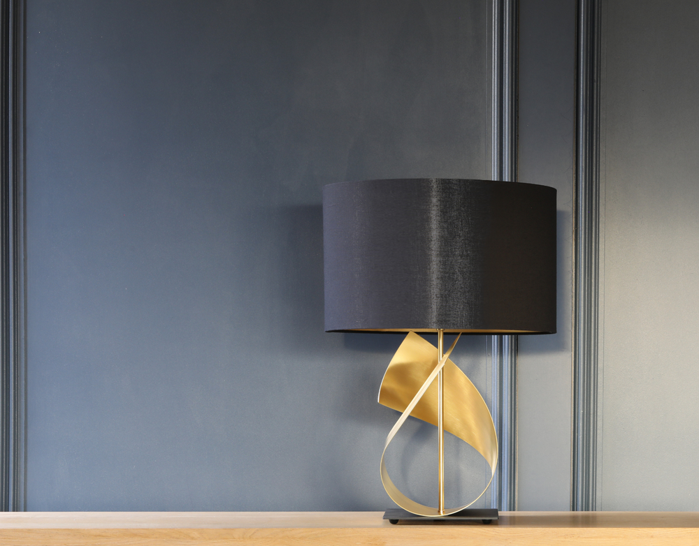 40cm luxury lamp shade in navy sold by South Charlotte Fine Lighting