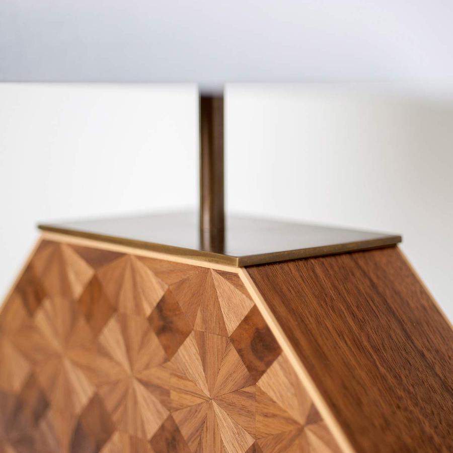 Detail on large Octane Classic wooden table lamp sold by South Charlotte Fine Lighting