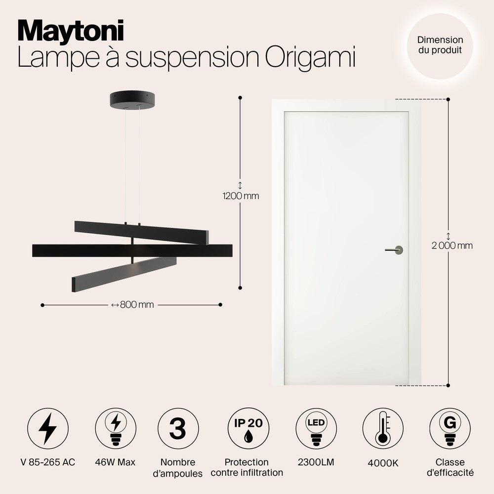 Origami Pendant Lamp In Black-Maytoni-South Charlotte Fine Lighting