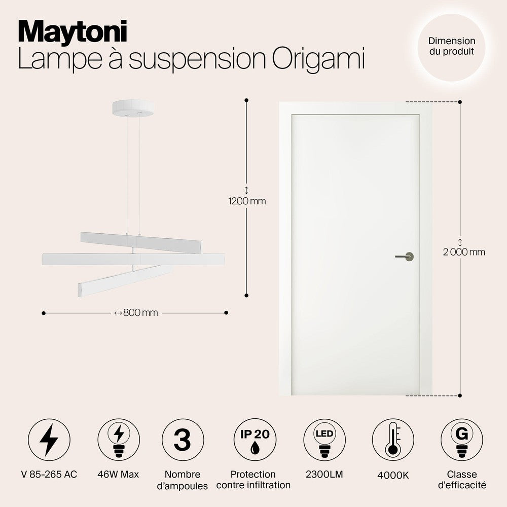Origami Pendant Lamp In White-Maytoni-South Charlotte Fine Lighting