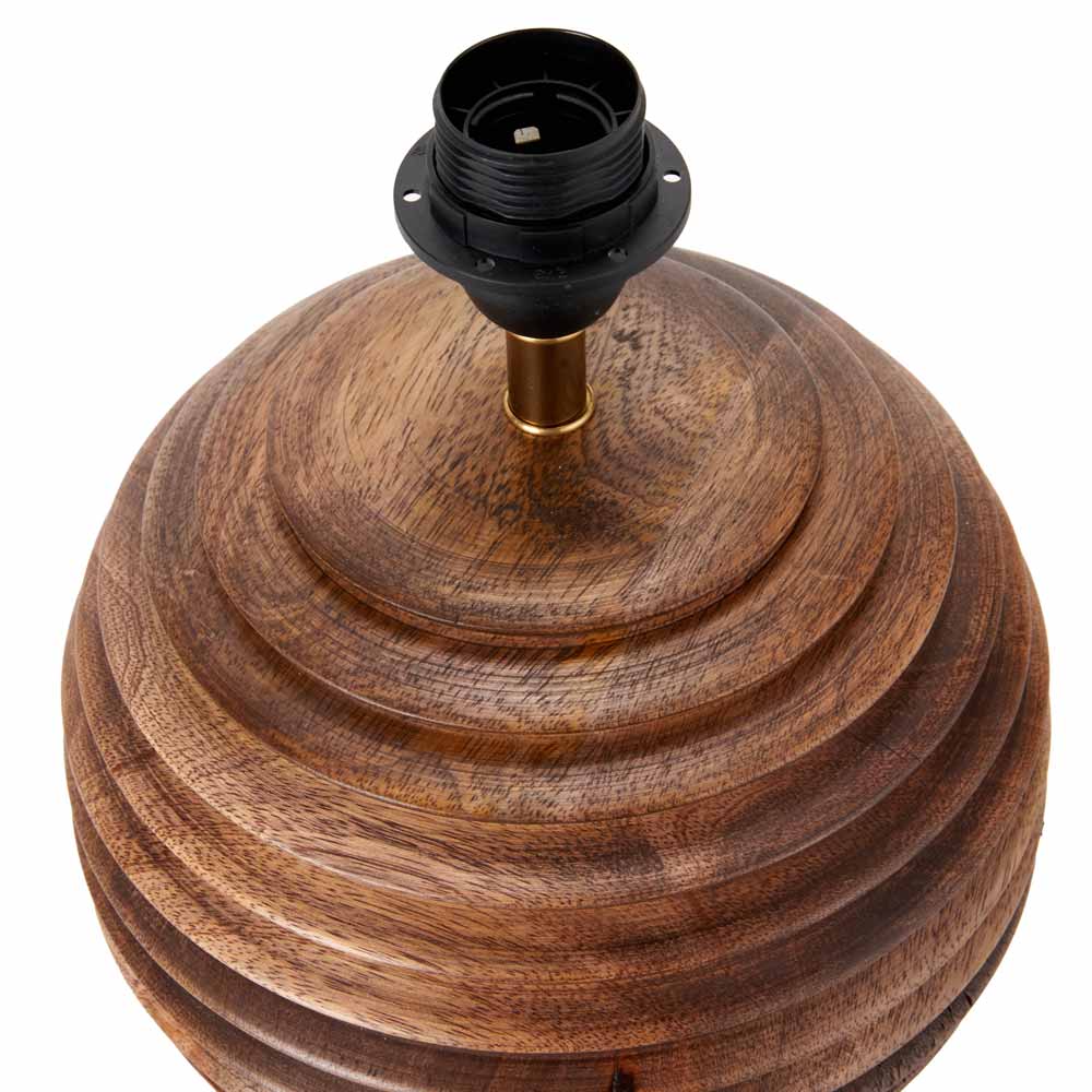 Pembury wooden table lamp base view from above