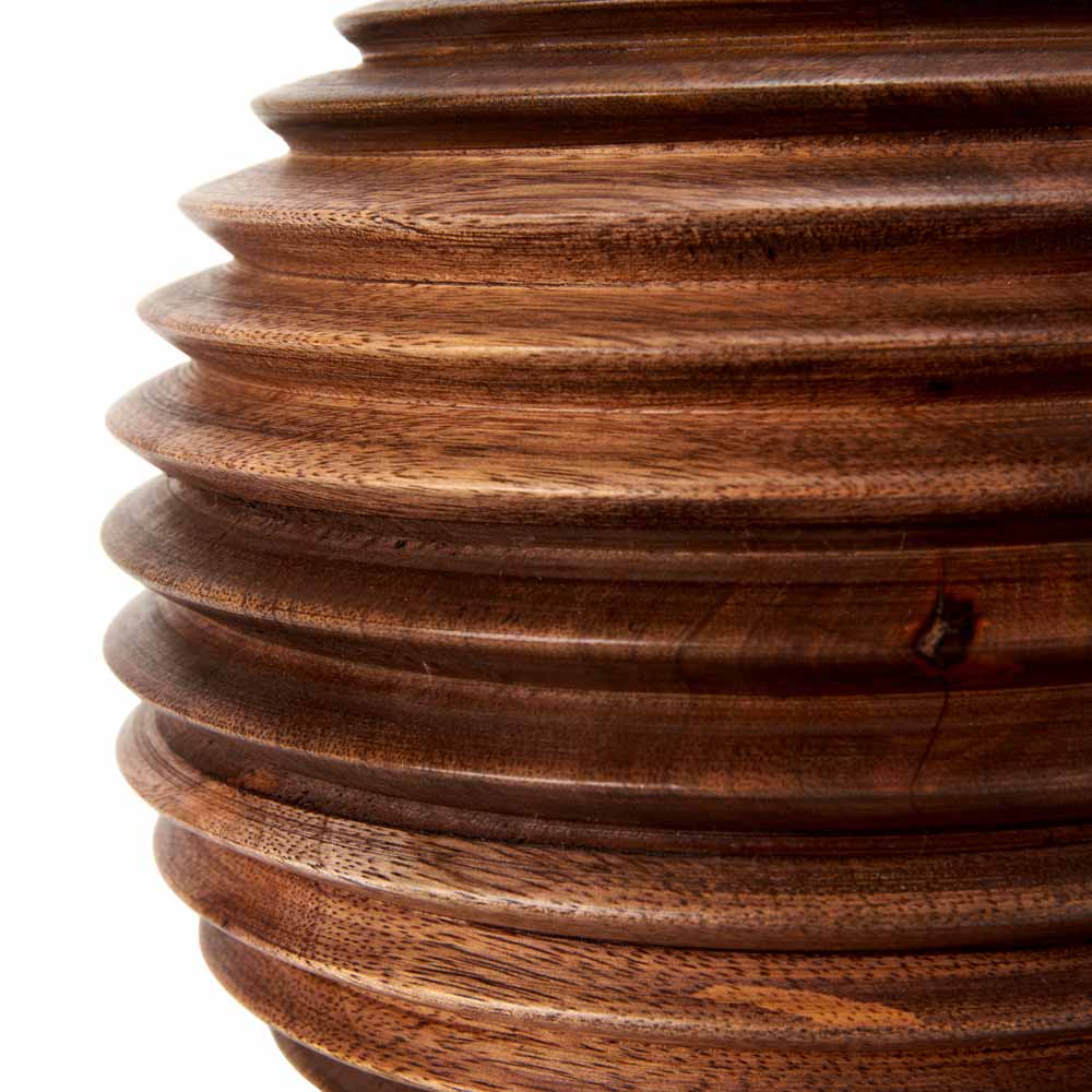 Detail view of Pembury wooden table lamp base