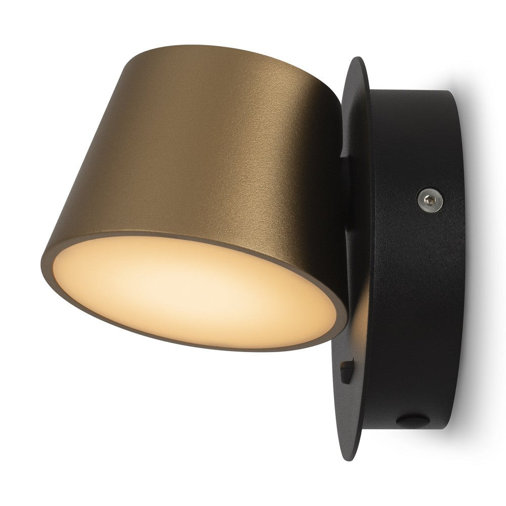 Pixel Wall Lamp In Black With Brass Lampshade-Maytoni-South Charlotte Fine Lighting