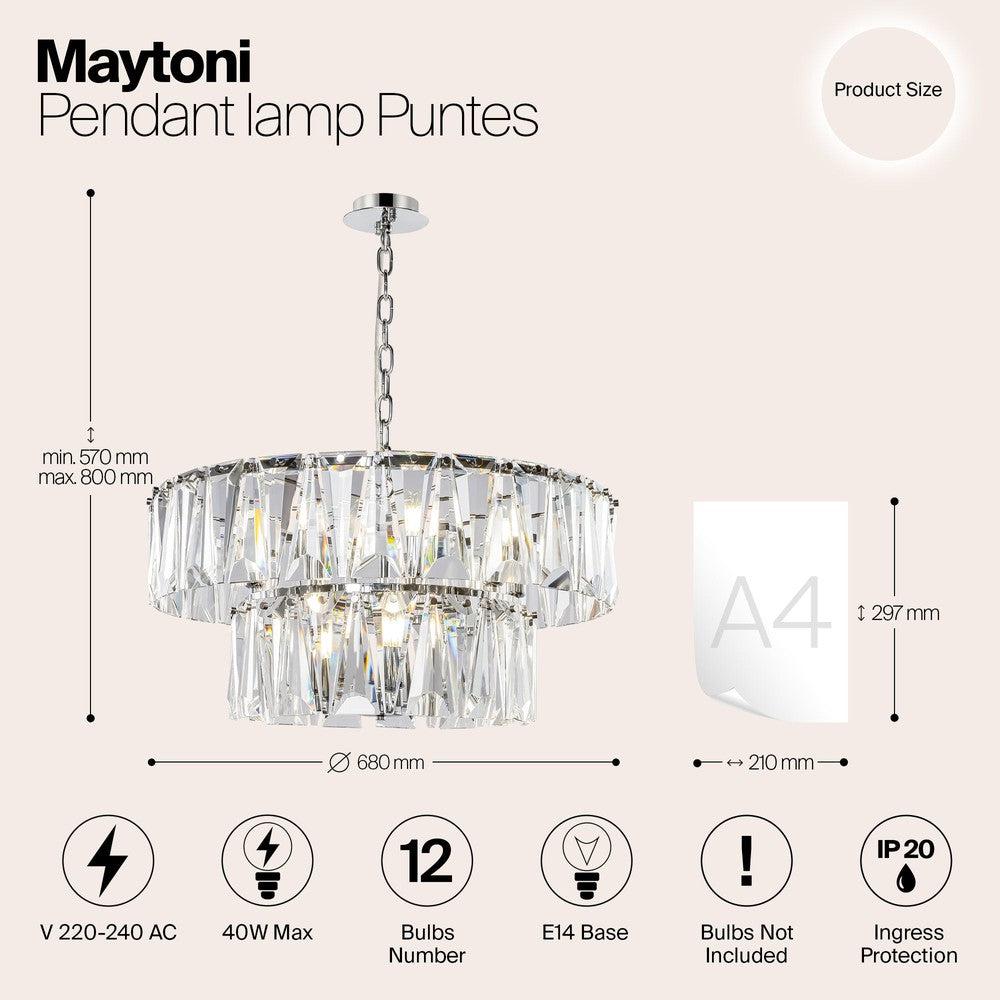 Puntes Chandelier With Chrome Styling - Medium-Maytoni-South Charlotte Fine Lighting