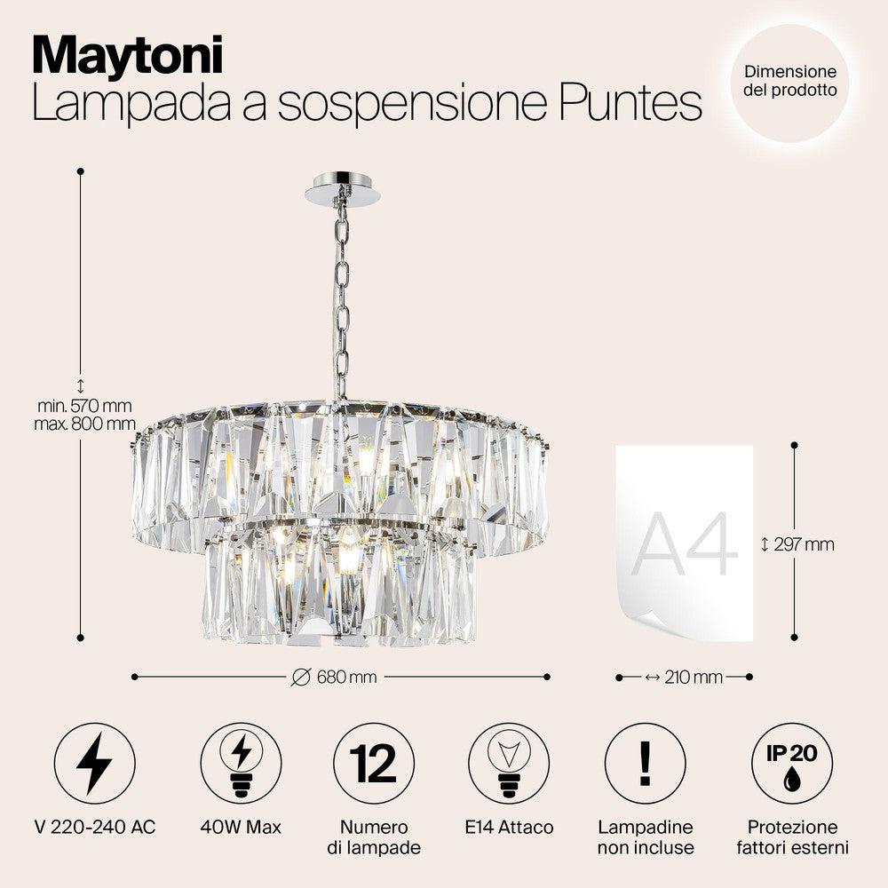 Puntes Chandelier With Chrome Styling - Medium-Maytoni-South Charlotte Fine Lighting