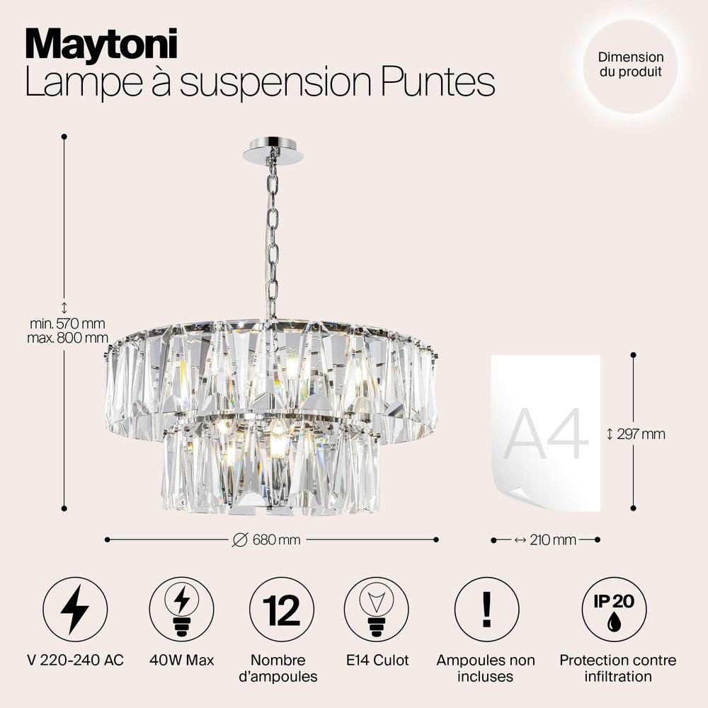 Puntes Chandelier With Chrome Styling - Medium-Maytoni-South Charlotte Fine Lighting
