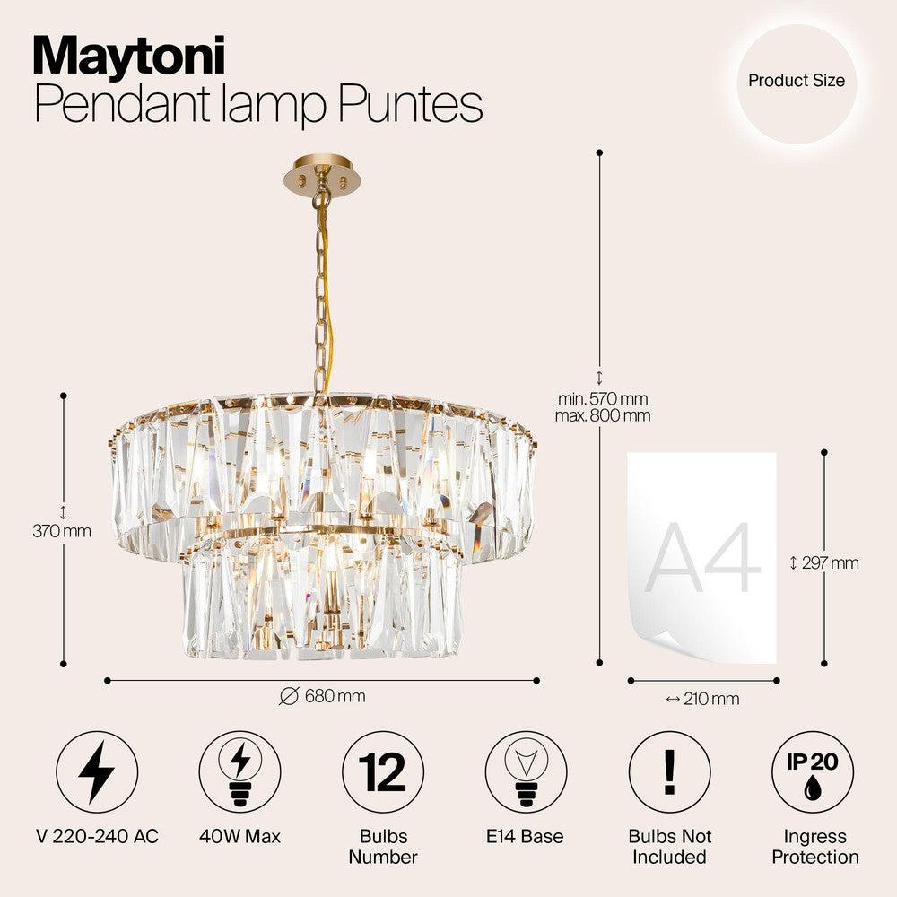 Puntes Chandelier With Gold Styling - Medium-Maytoni-South Charlotte Fine Lighting