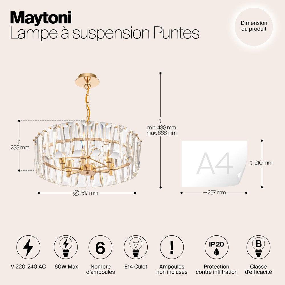 Puntes Chandelier With Gold Styling - Small-Maytoni-South Charlotte Fine Lighting