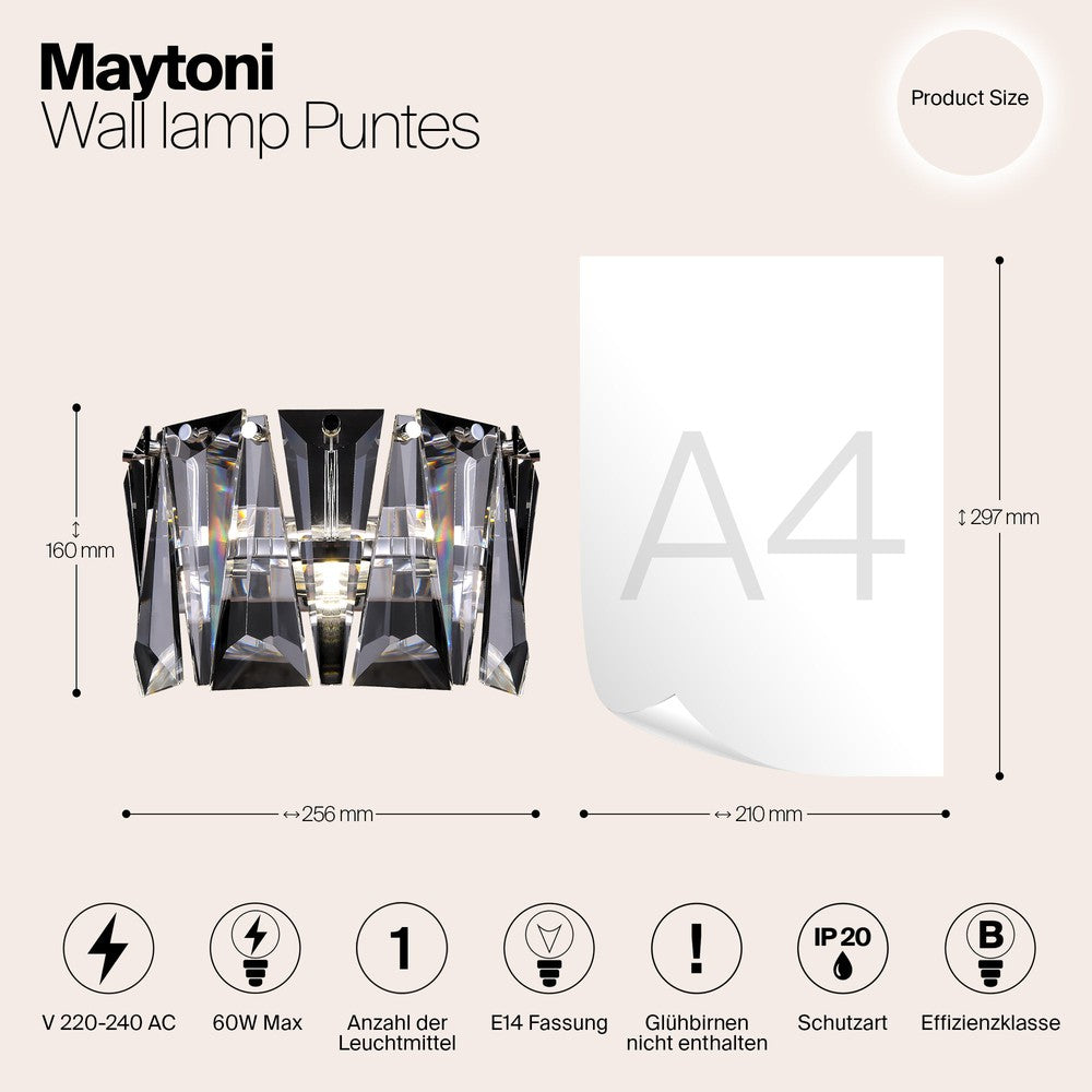 Puntes Wall Lamp With Chrome Styling-Maytoni-South Charlotte Fine Lighting