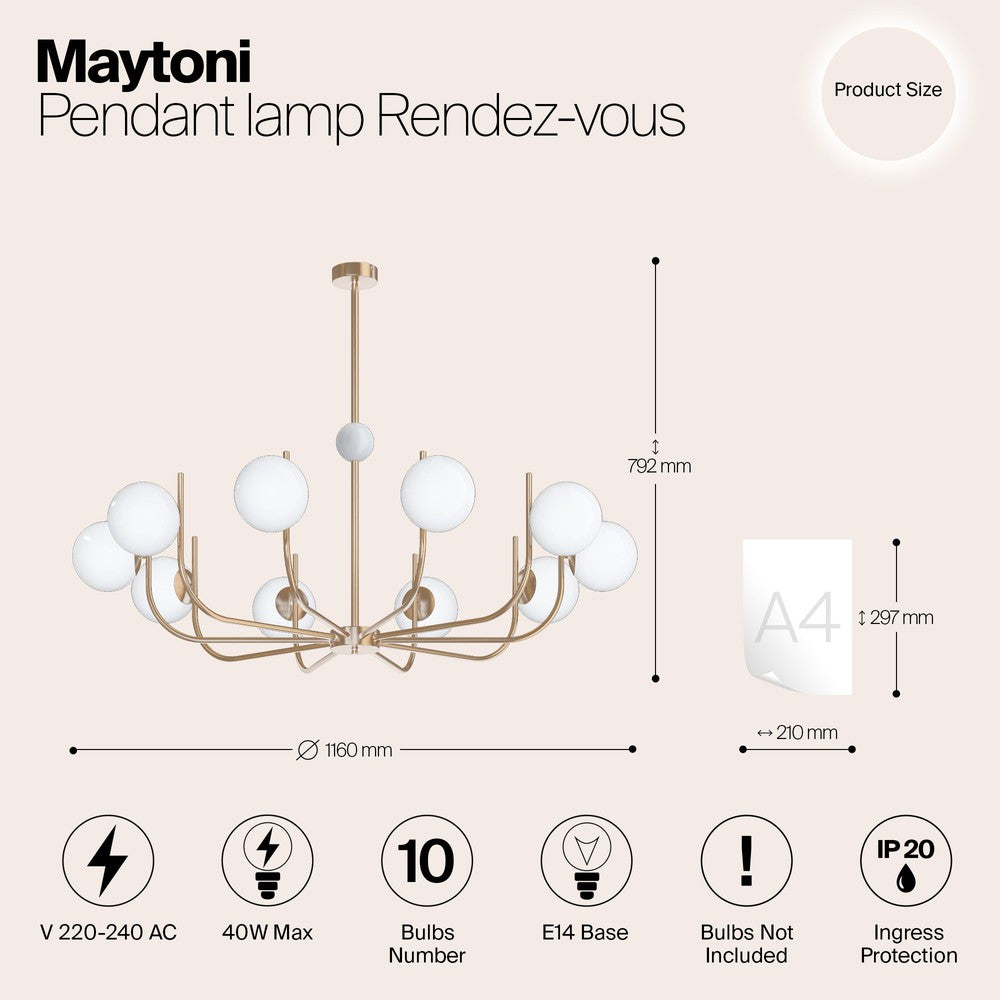 Rendez-vous Chandelier With Brass Styling - Large-Maytoni-South Charlotte Fine Lighting