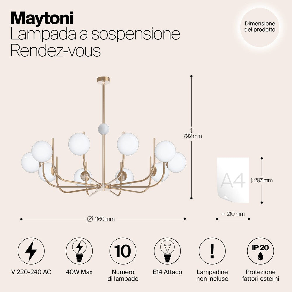 Rendez-vous Chandelier With Brass Styling - Large-Maytoni-South Charlotte Fine Lighting