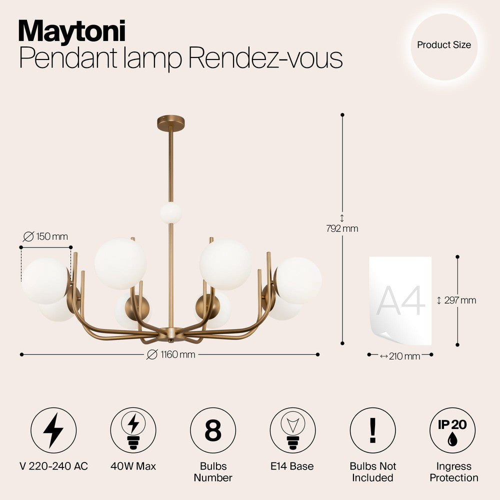 Rendez-vous Chandelier With Brass Styling-Maytoni-South Charlotte Fine Lighting