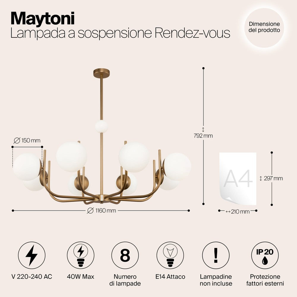 Rendez-vous Chandelier With Brass Styling-Maytoni-South Charlotte Fine Lighting