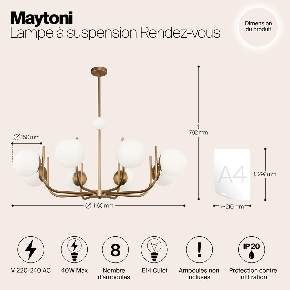 Rendez-vous Chandelier With Brass Styling-Maytoni-South Charlotte Fine Lighting