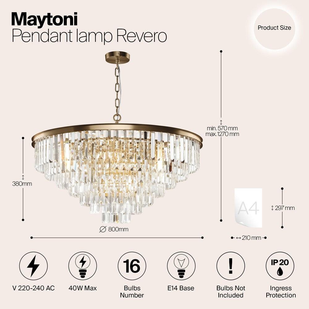 Revero Chandelier With Brass Styling - Large-Maytoni-South Charlotte Fine Lighting