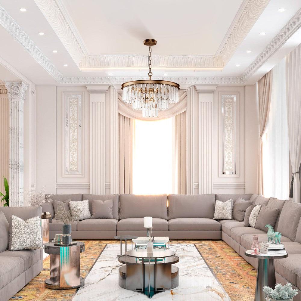 Revero Chandelier With Brass Styling - Medium-Maytoni-South Charlotte Fine Lighting