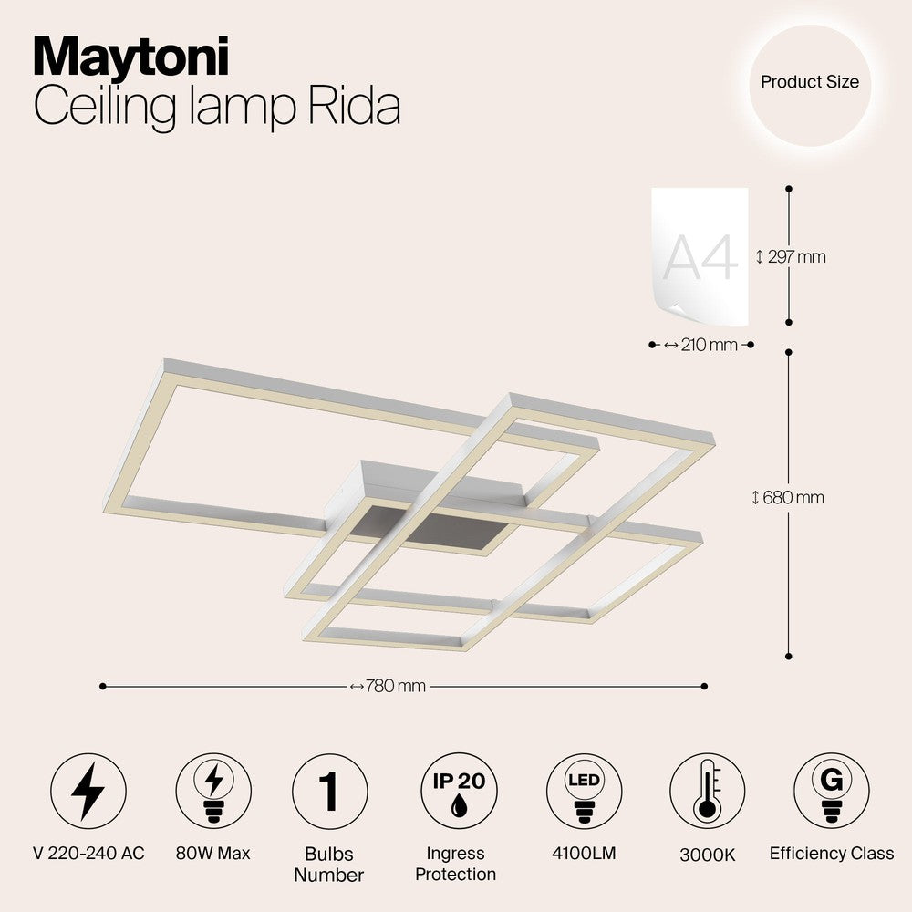 Rida Ceiling Lamp In White - Large-Maytoni-South Charlotte Fine Lighting