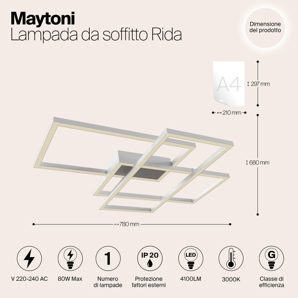 Rida Ceiling Lamp In White - Large-Maytoni-South Charlotte Fine Lighting
