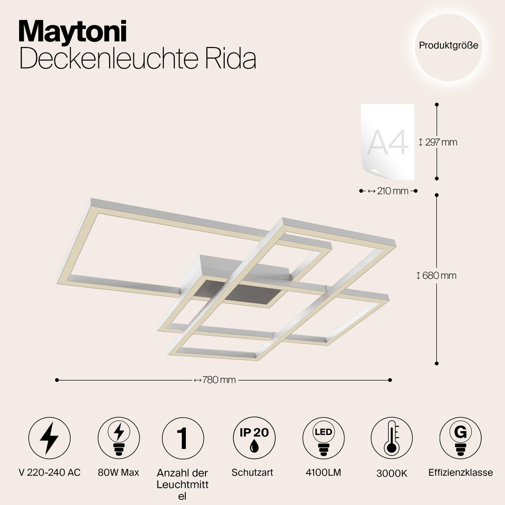 Rida Ceiling Lamp In White - Large-Maytoni-South Charlotte Fine Lighting