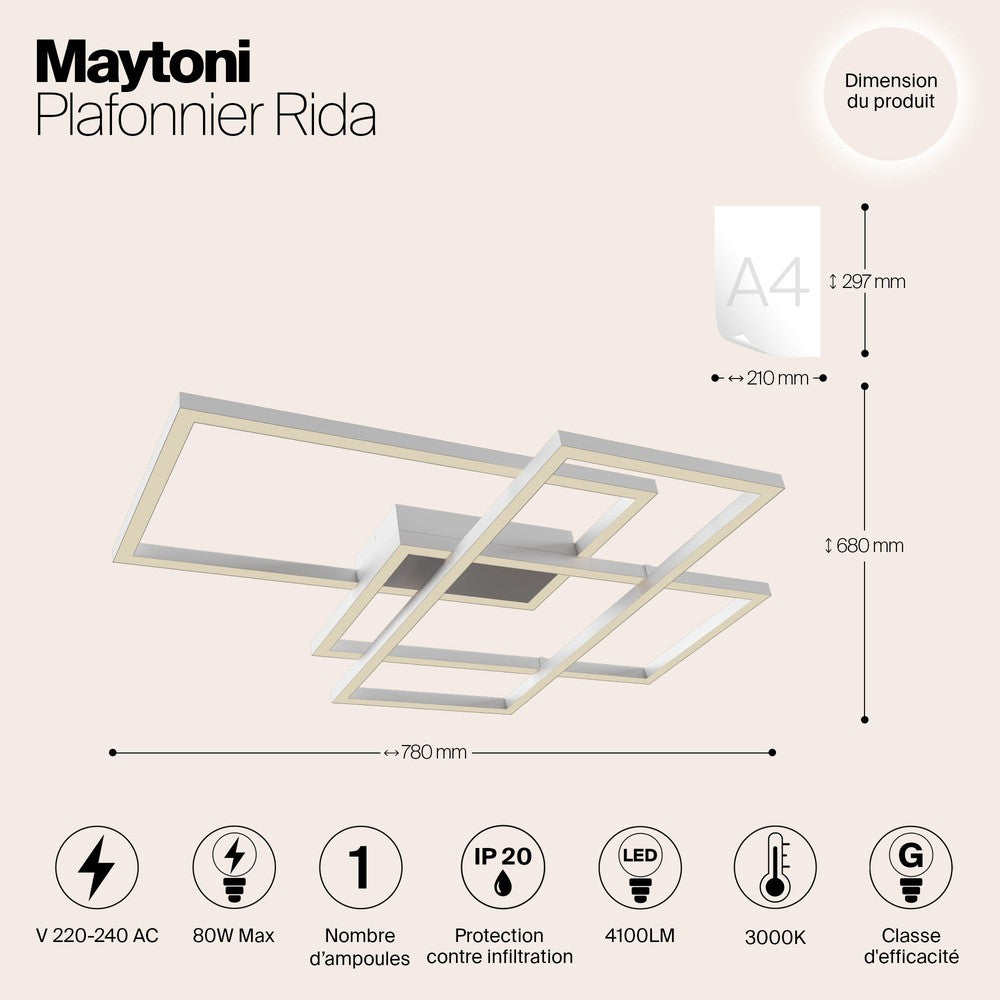 Rida Ceiling Lamp In White - Large-Maytoni-South Charlotte Fine Lighting