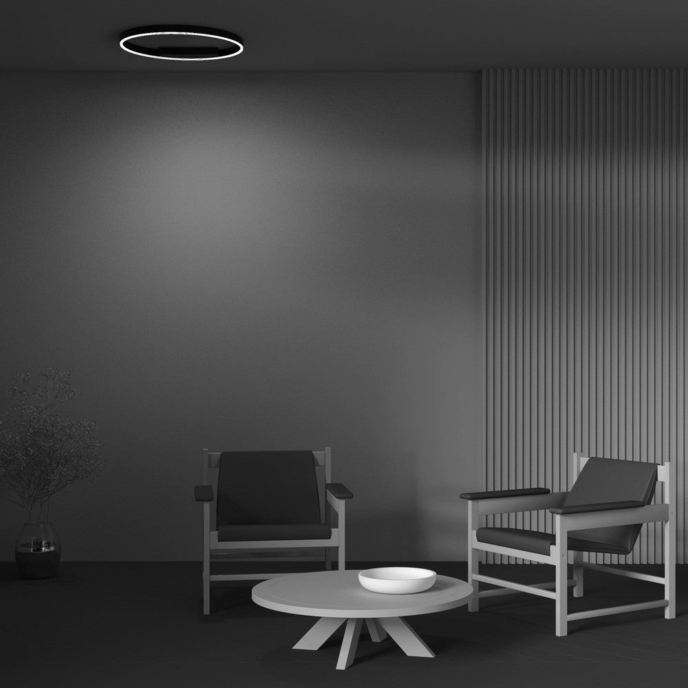 Rim Ceiling Lamp In Black - Cool Tones (Large)-Maytoni-South Charlotte Fine Lighting