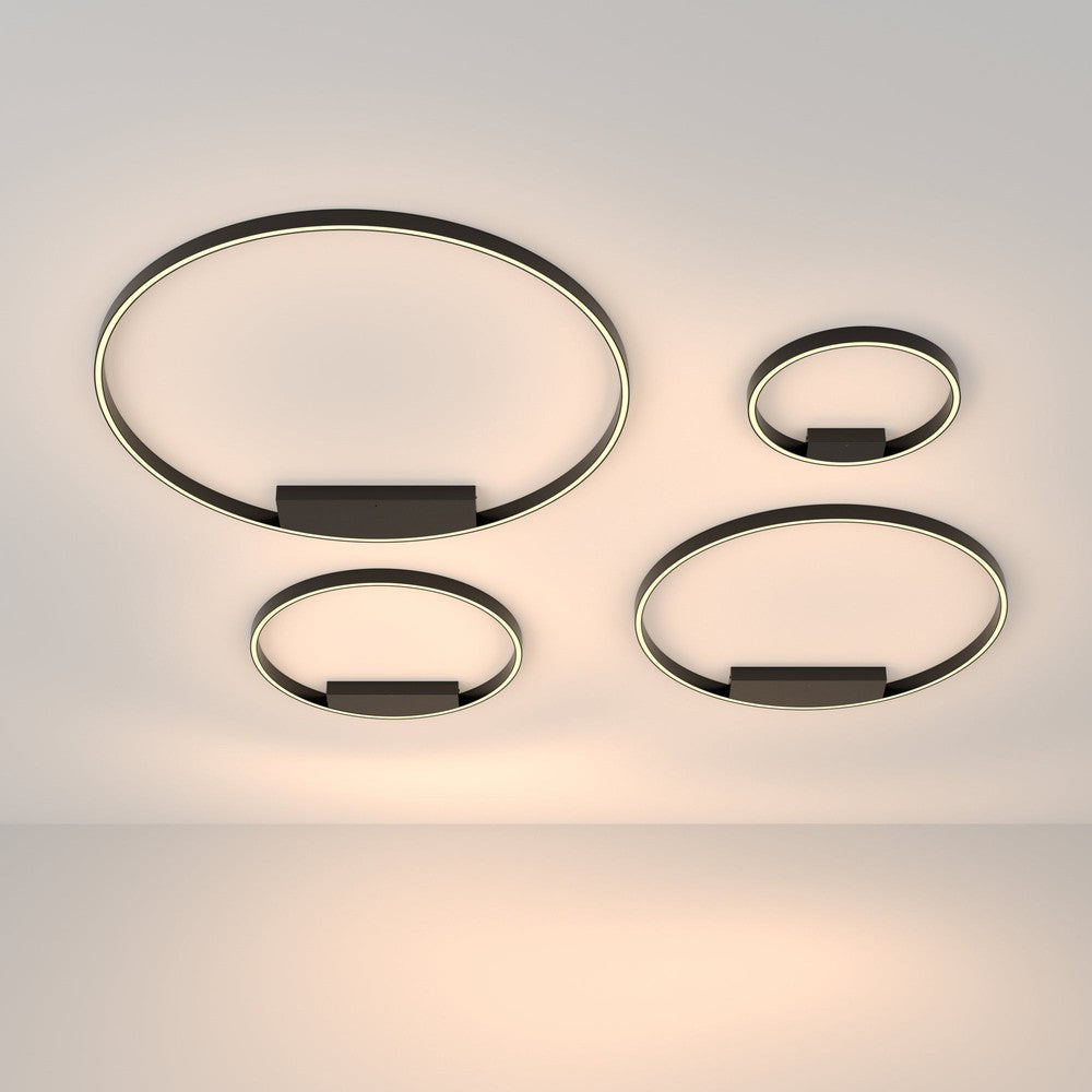 Rim Ceiling Lamp In Black - Warm Tones (Large)-Maytoni-South Charlotte Fine Lighting