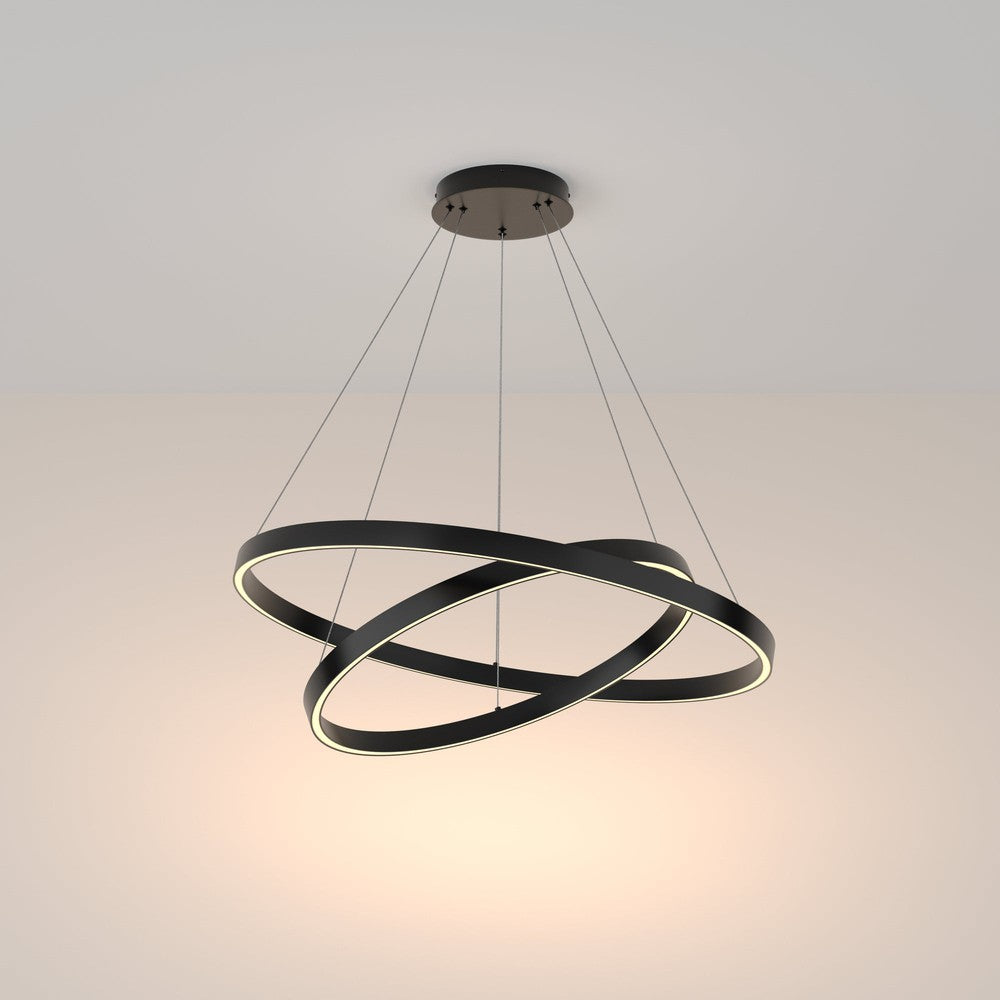 Rim Two Way Pendant Lamp In Black - Large (Warm Tones)-Maytoni-South Charlotte Fine Lighting