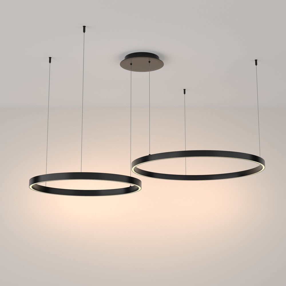 Rim Two Way Pendant Lamp In Black - Large (Warm Tones)-Maytoni-South Charlotte Fine Lighting