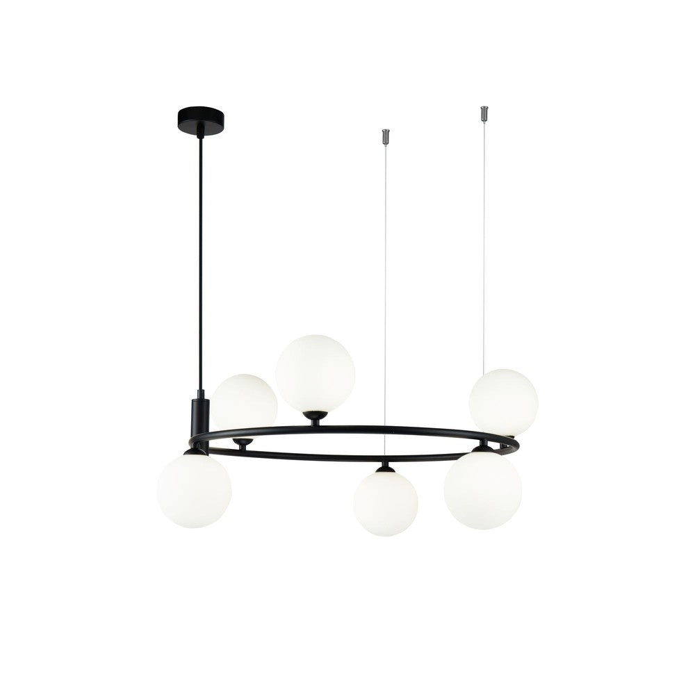 Ring Pendant Lamp Chandelier In Black - Large-Maytoni-South Charlotte Fine Lighting