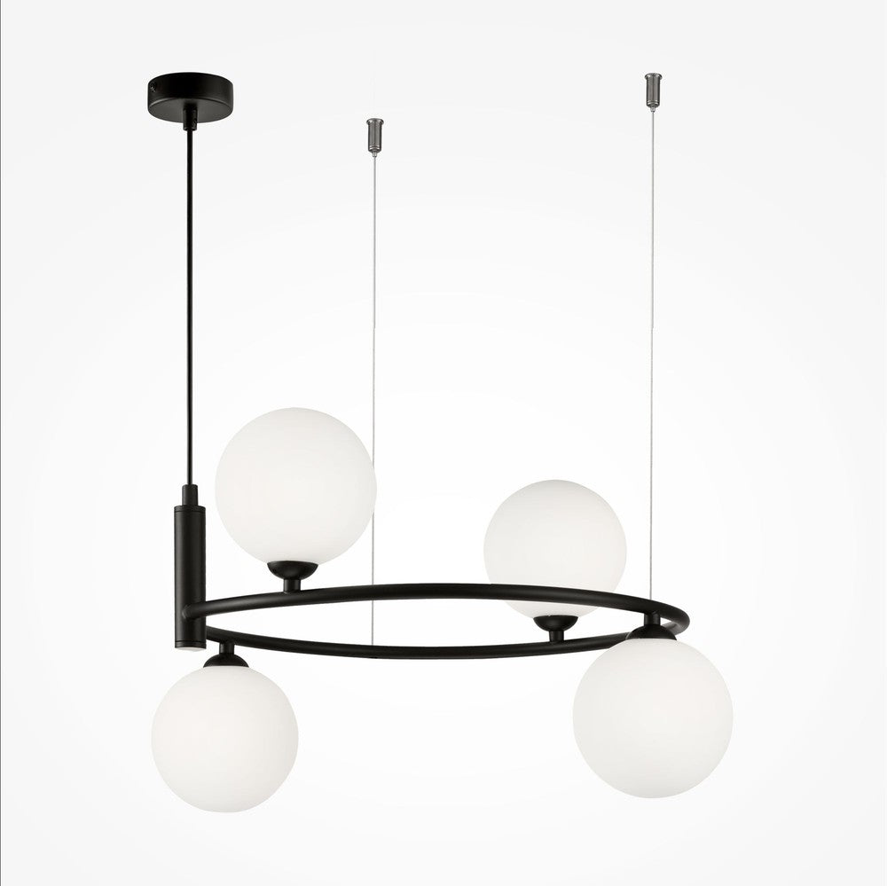Ring Pendant Lamp Chandelier In Black-Maytoni-South Charlotte Fine Lighting