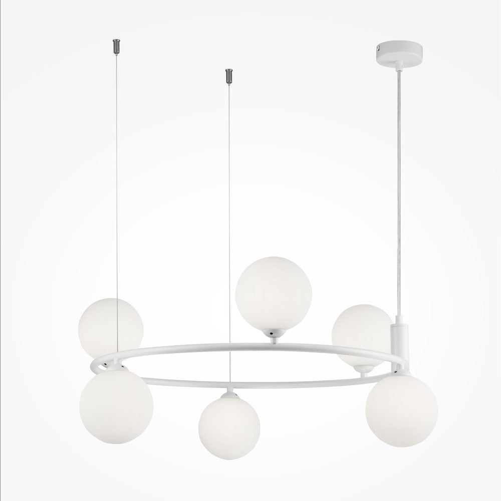 Ring Pendant Lamp Chandelier In White - Large-Maytoni-South Charlotte Fine Lighting