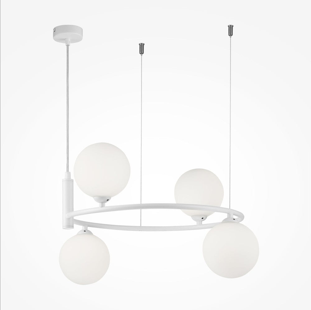 Ring Pendant Lamp Chandelier In White-Maytoni-South Charlotte Fine Lighting