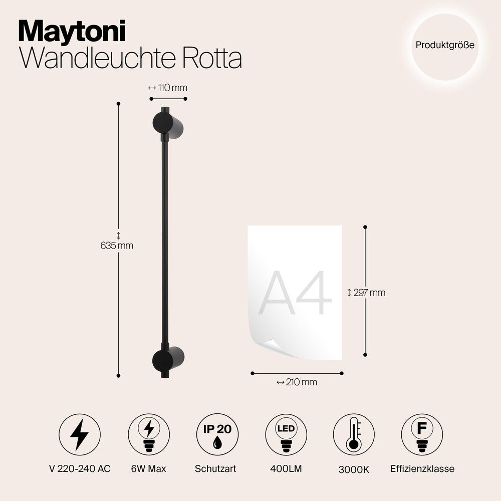 Rotta Wall Lamp In Black-Maytoni-South Charlotte Fine Lighting
