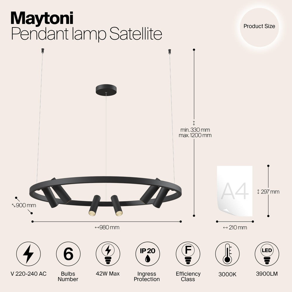 Satellite Pendant Lamp In Black-Maytoni-South Charlotte Fine Lighting