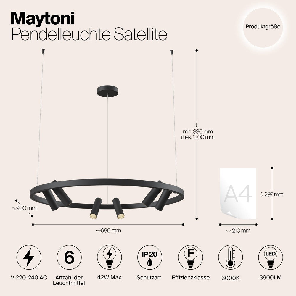 Satellite Pendant Lamp In Black-Maytoni-South Charlotte Fine Lighting