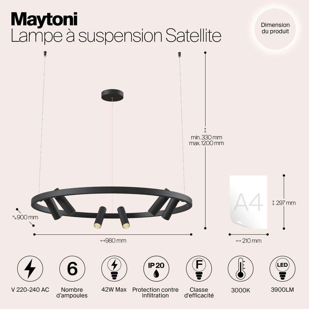 Satellite Pendant Lamp In Black-Maytoni-South Charlotte Fine Lighting